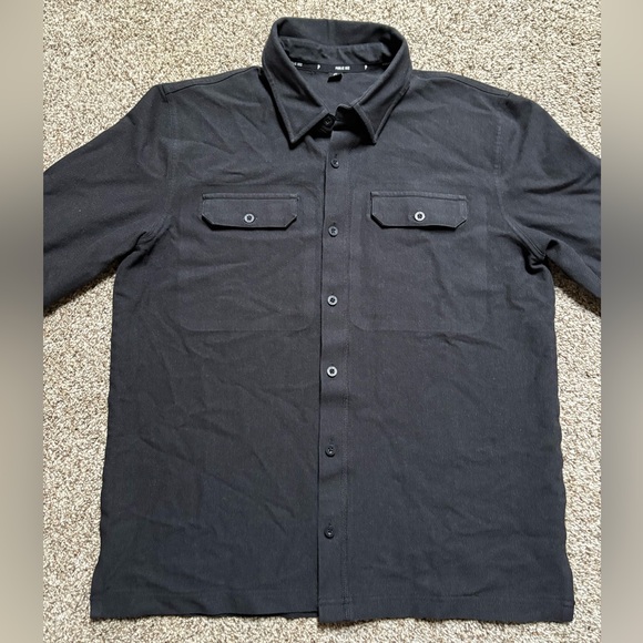 Men's Black Casual Button Down Shirt - Picture 4 of 12